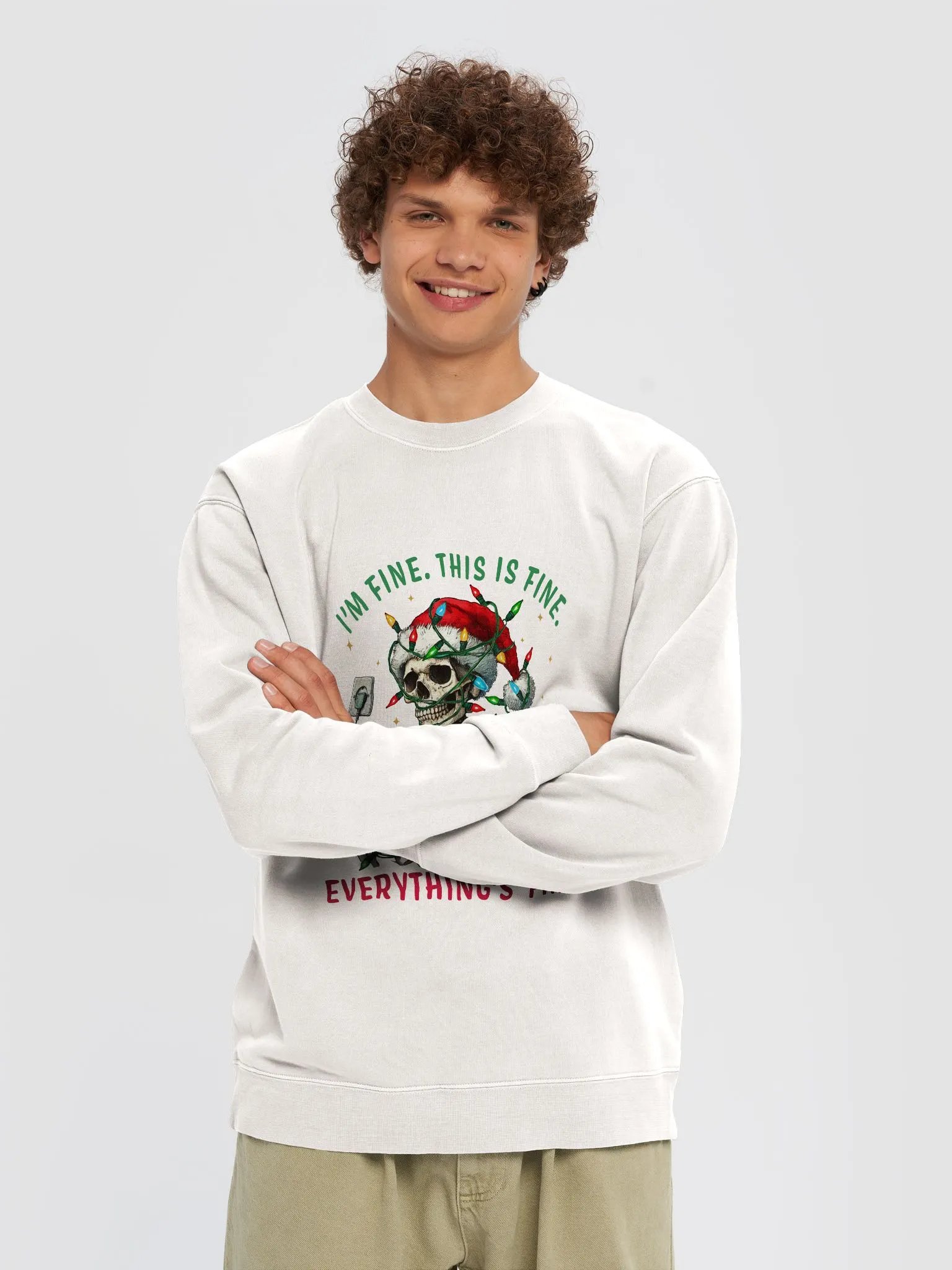 Funny Skeleton Santa Unisex Midweight Sweatshirt product image (3)