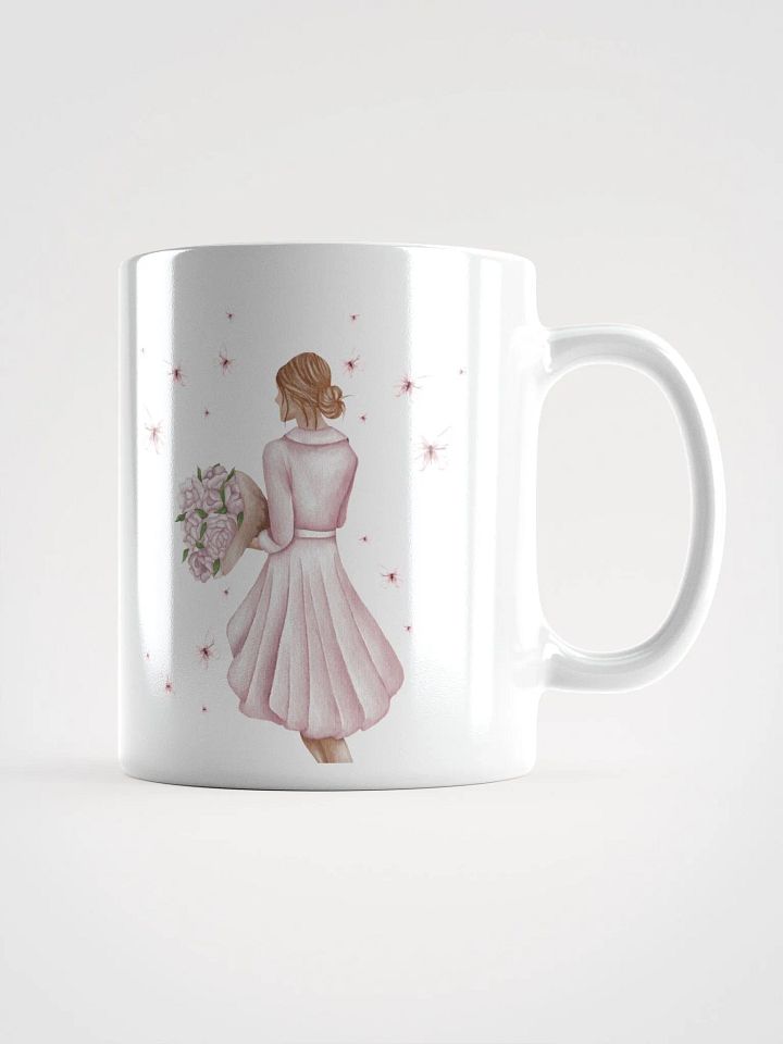 Woman Surrounded By Butterflies White Mug product image (2)