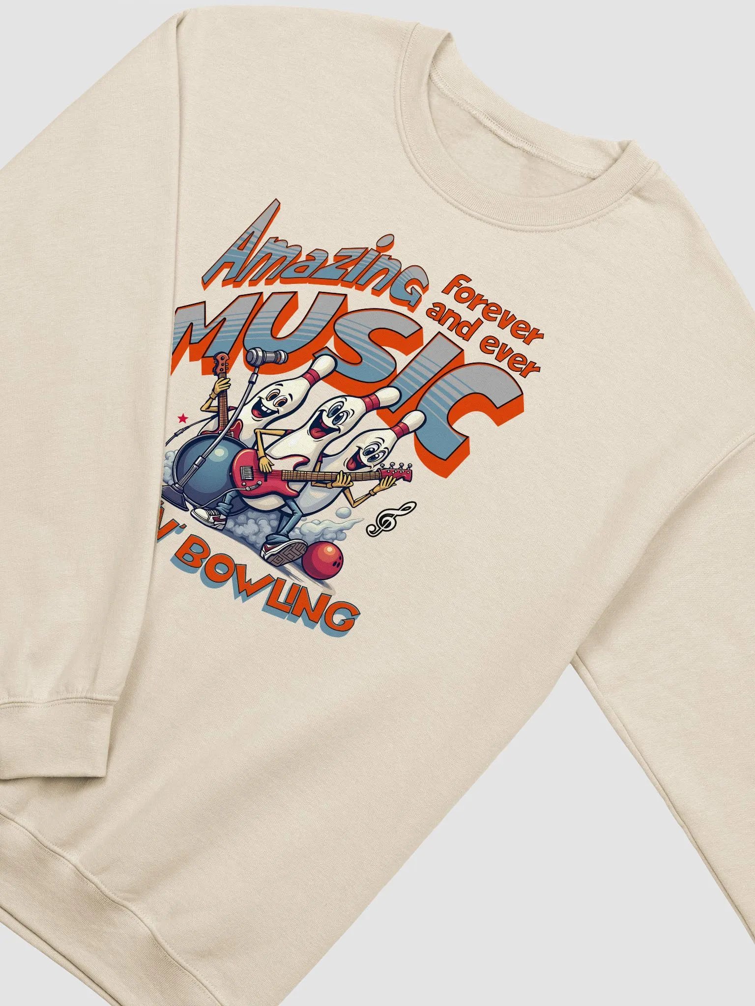 Amazing Music Rock N Bowling Air-Spun Classic Crewneck Sweatshirt product image (20)