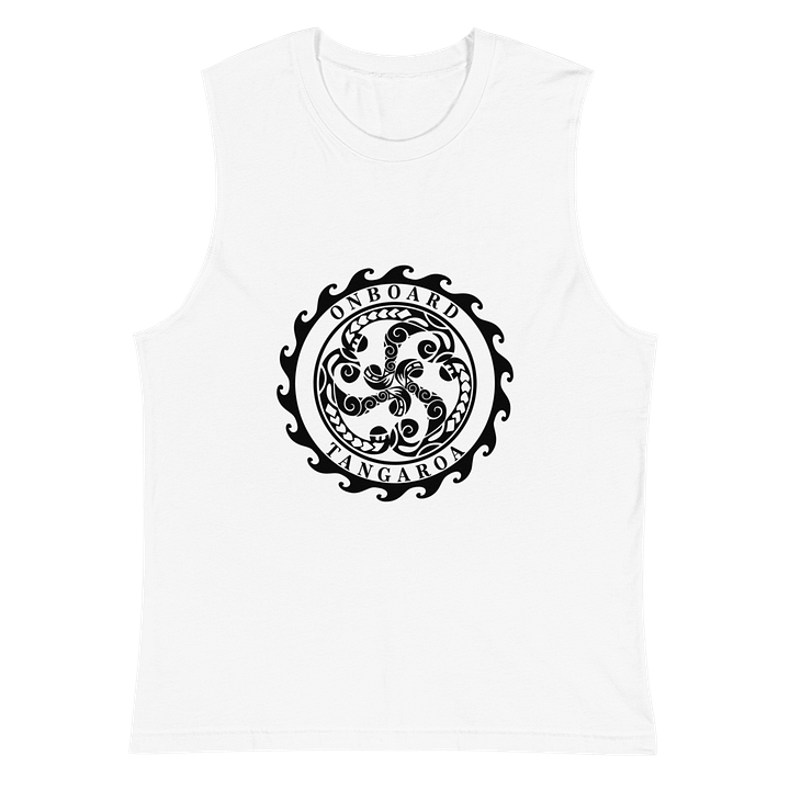 "Onboard Tangaroa" White Muscle Tank – Simple, Strong, and Ready to Go product image (2)