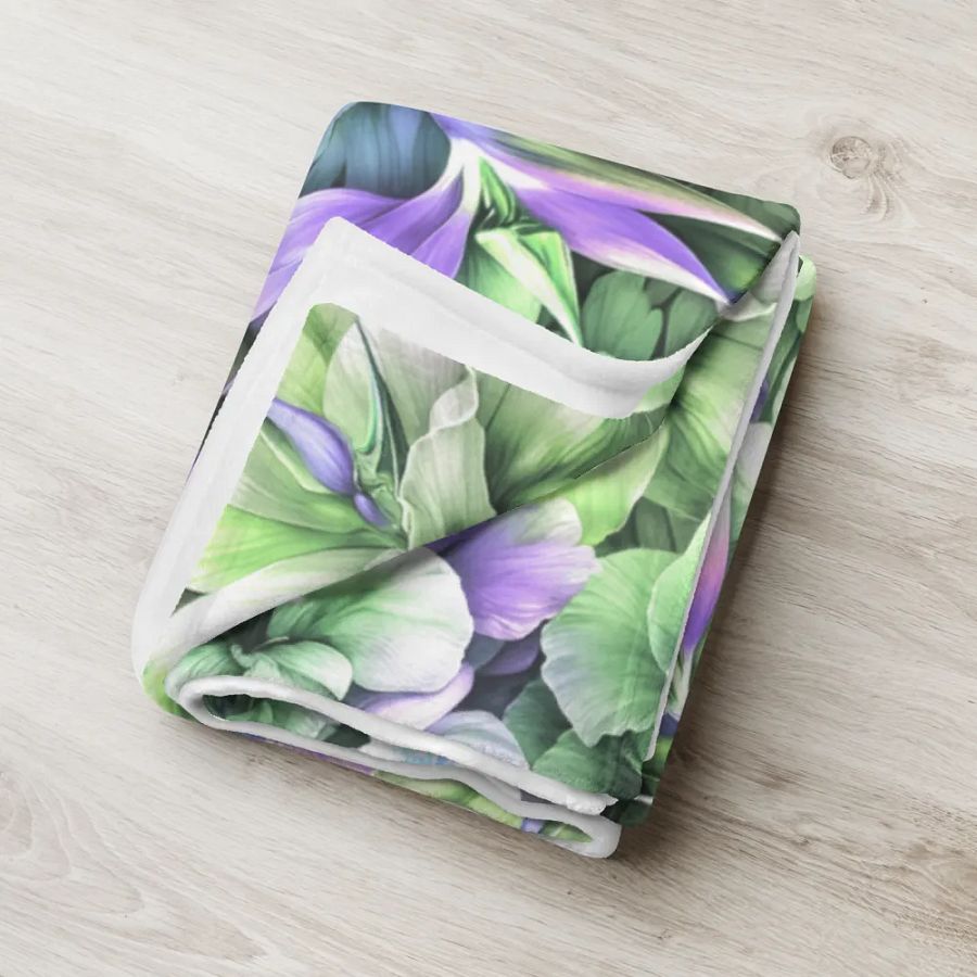 Color My World Green & Lilac Floral Throw Blanket product image (7)
