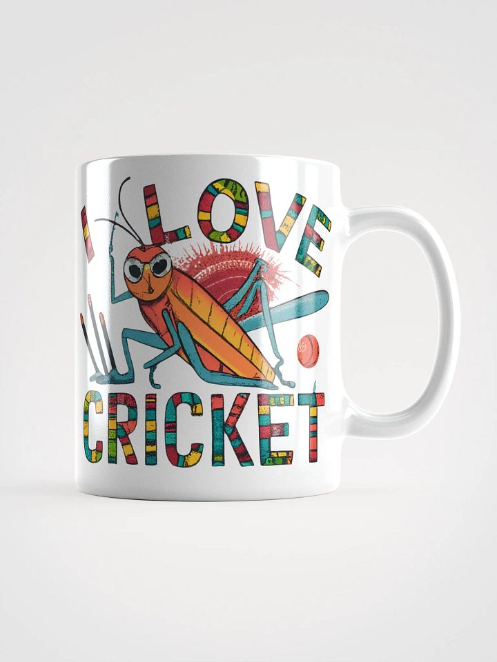 Cheerful I Love Cricket Mug for Sports Fans product image (2)