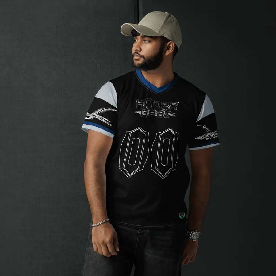 Rover's Morning Glory - Black - Recycled Unisex Sports Jersey - Black HApex Gear Black Logo product image (6)