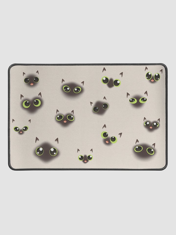 Cute Siamese Cat Faces (Green Eyes) Desk Mat 12" x 18" product image (1)