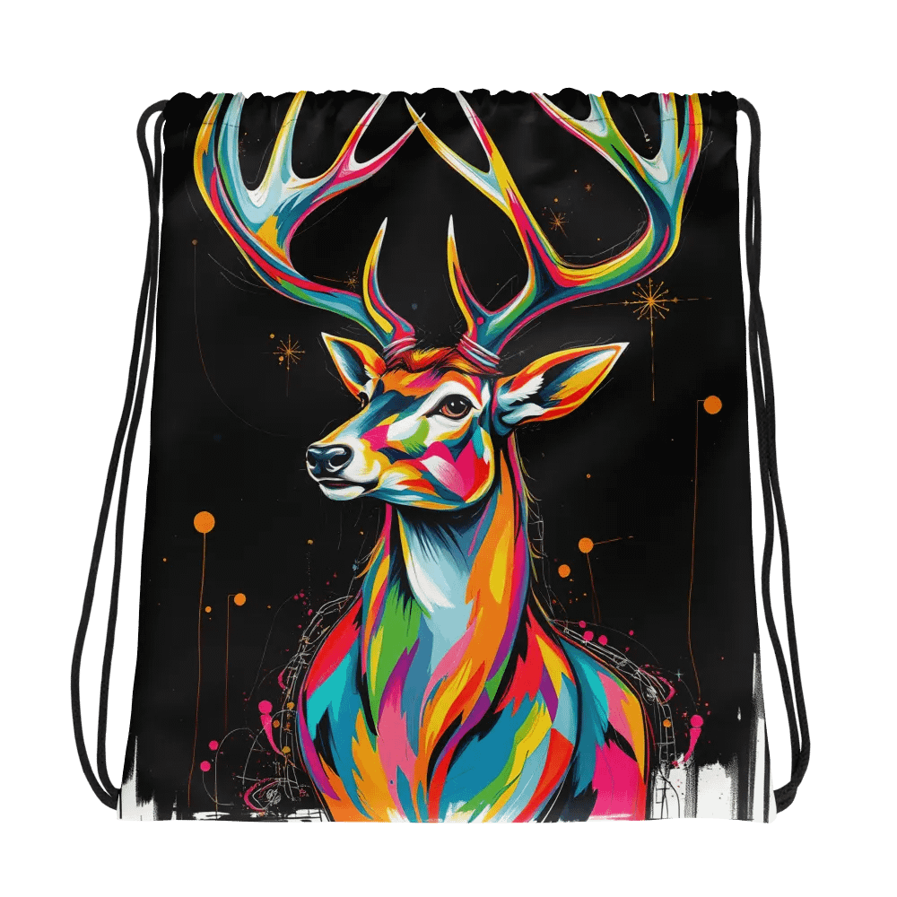 Vivid Antler Dreams Drawstring Bag product image (1)
