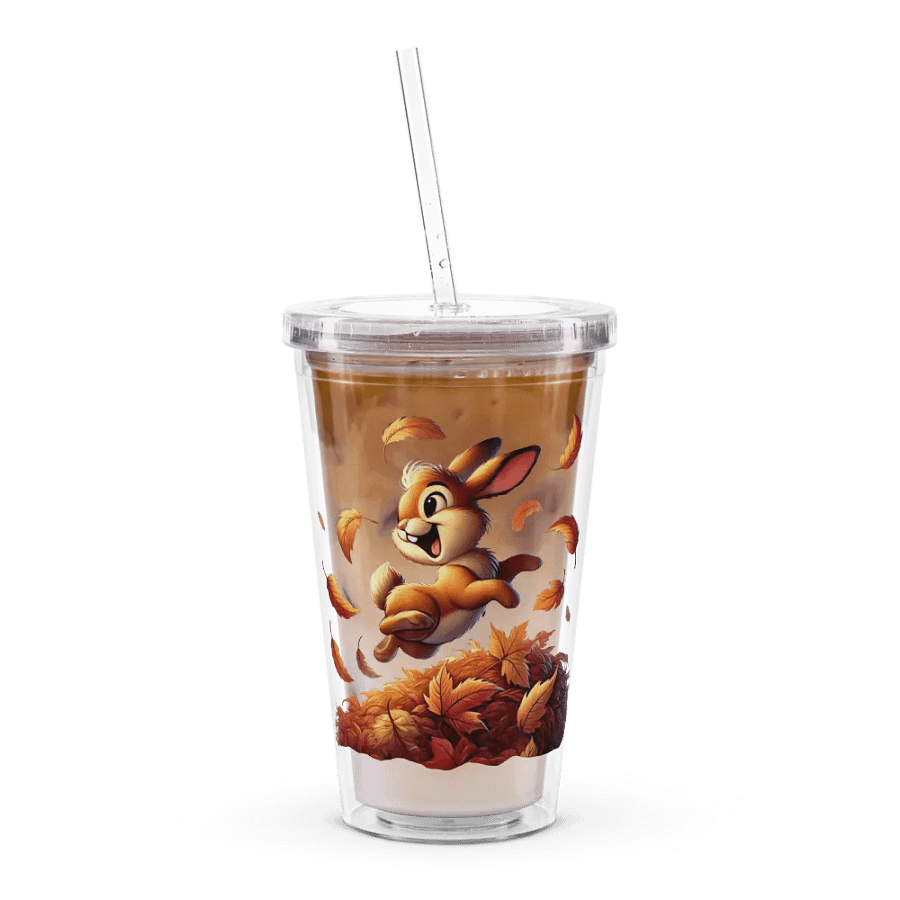 Autumn Leaves Bunny Rabbit Double Wall Tumbler product image (8)