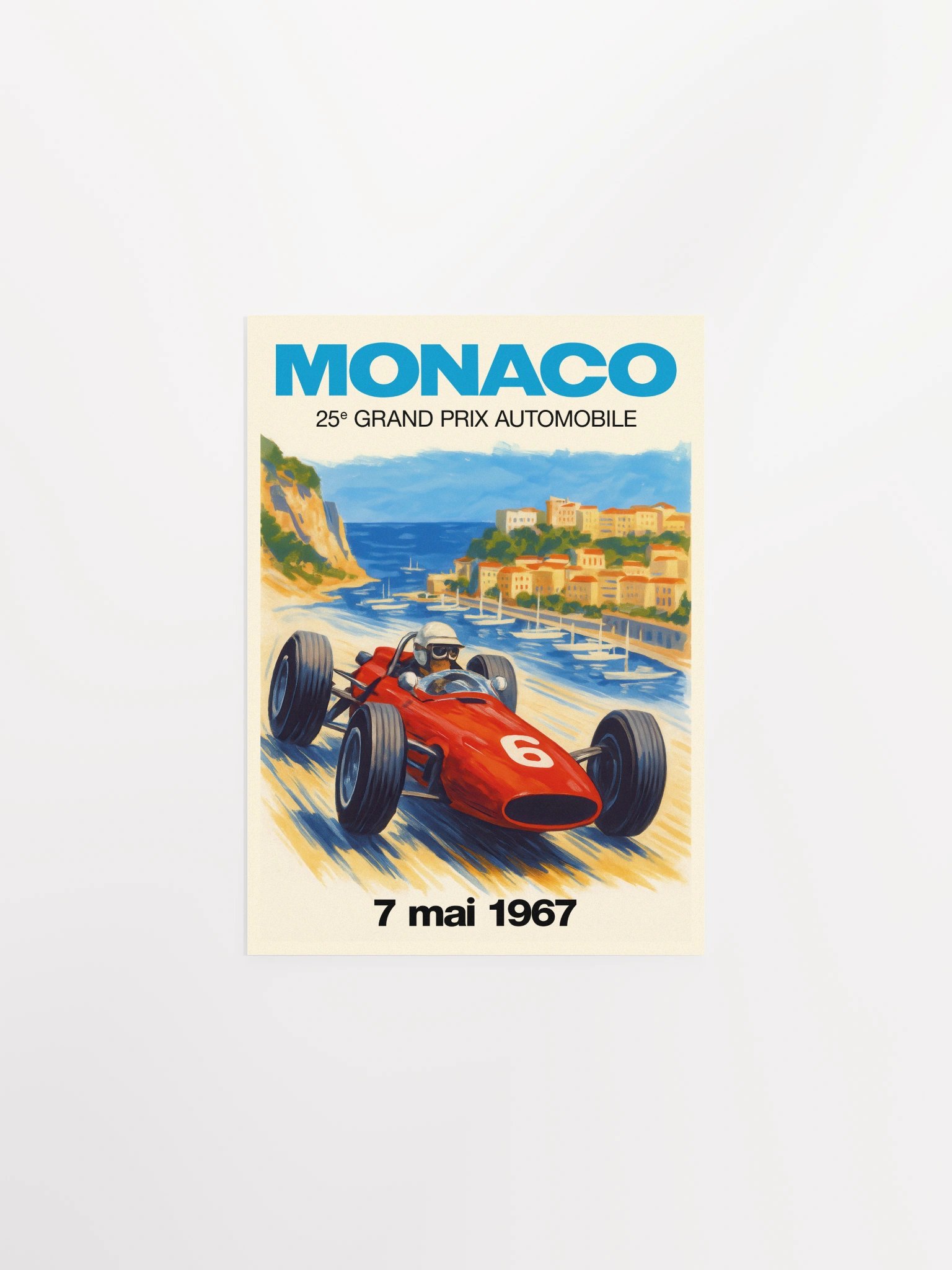 Monaco Vintage F1 Grand Prix 1967 Art Poster — Auto Racing Wall Art, Formula 1 Print product image (6)