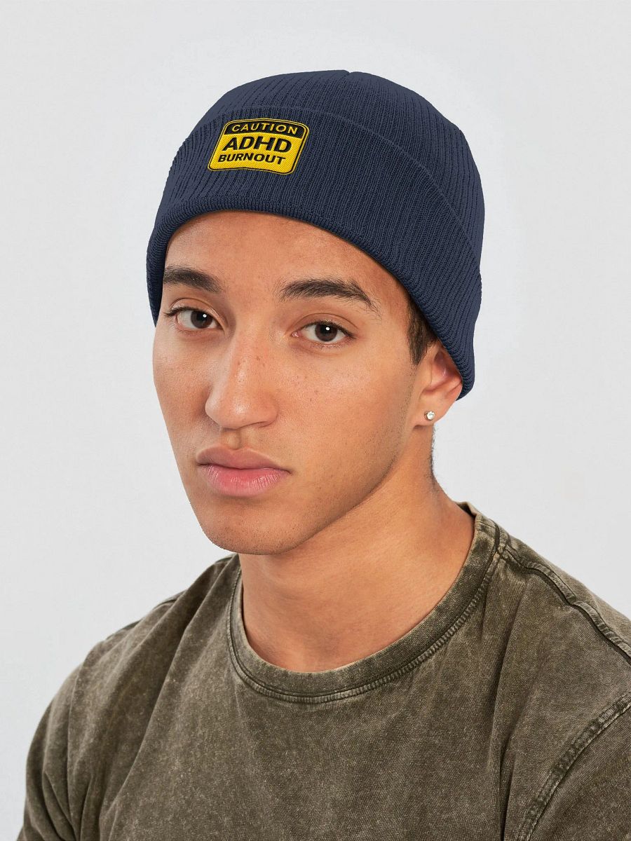 CAUTION: ADHD BURNOUT organic ribbed beanie product image (3)