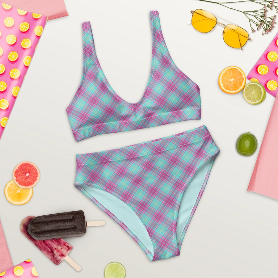 Hot Pink and Aqua Plaid Bikini product image (9)