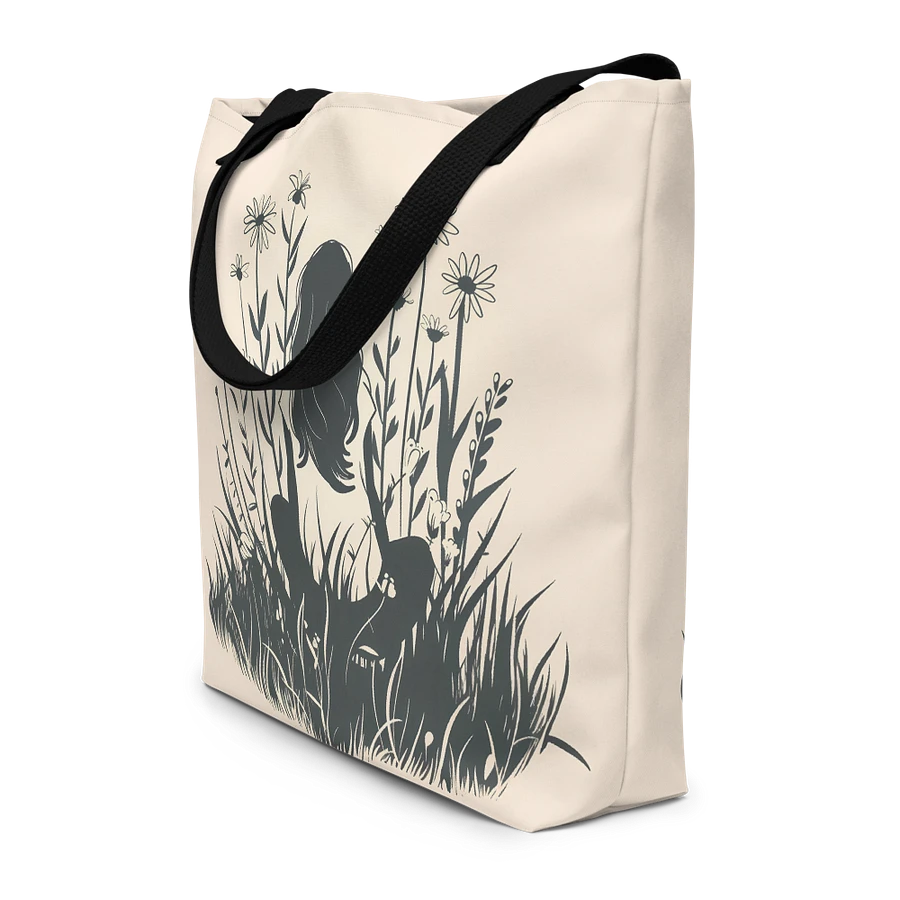 Tote Bag: Girl Who Loves Wildflowers Spring Summer Season Floral Art Style Design product image (4)