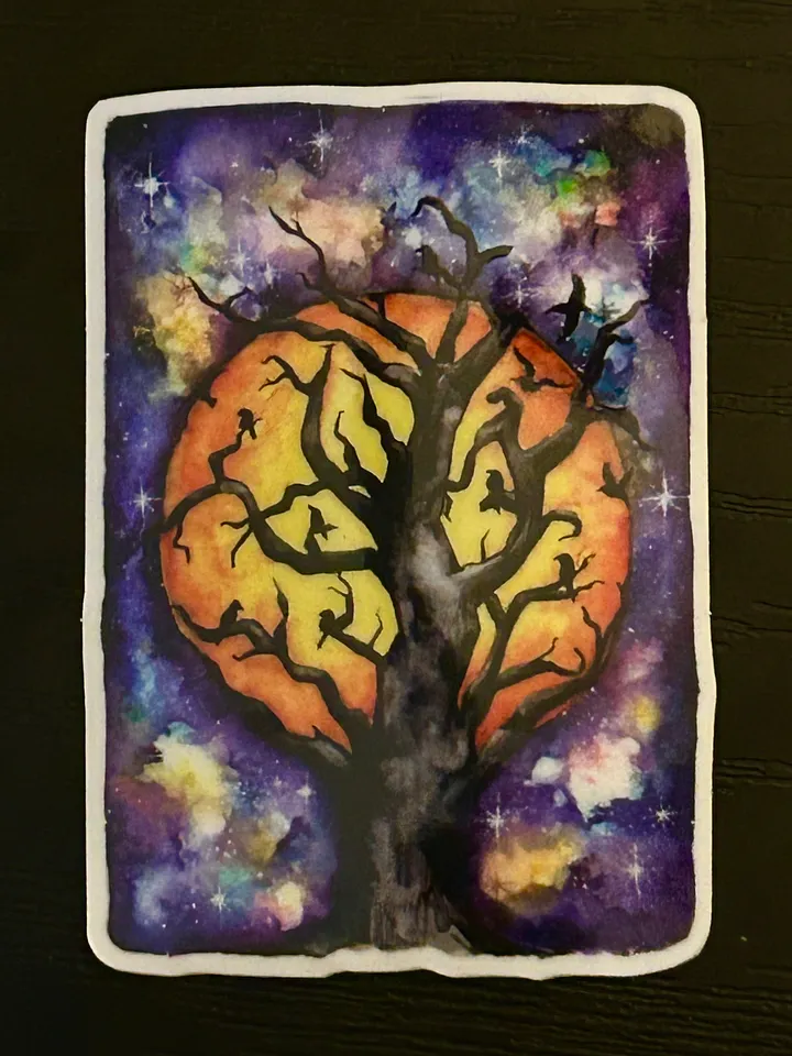 Glow-in-the-Dark Harvest Moon Vinyl Sticker product image (1)