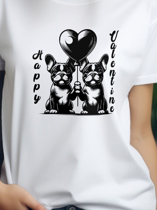 French bulldog Valentine T-shirt product image (1)
