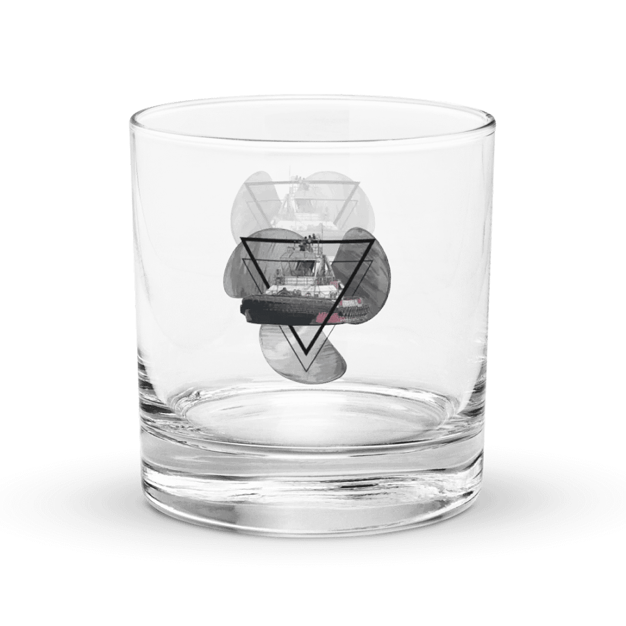 Three blade prop triangle Athena tug Rocks Glass 10.5oz product image (3)