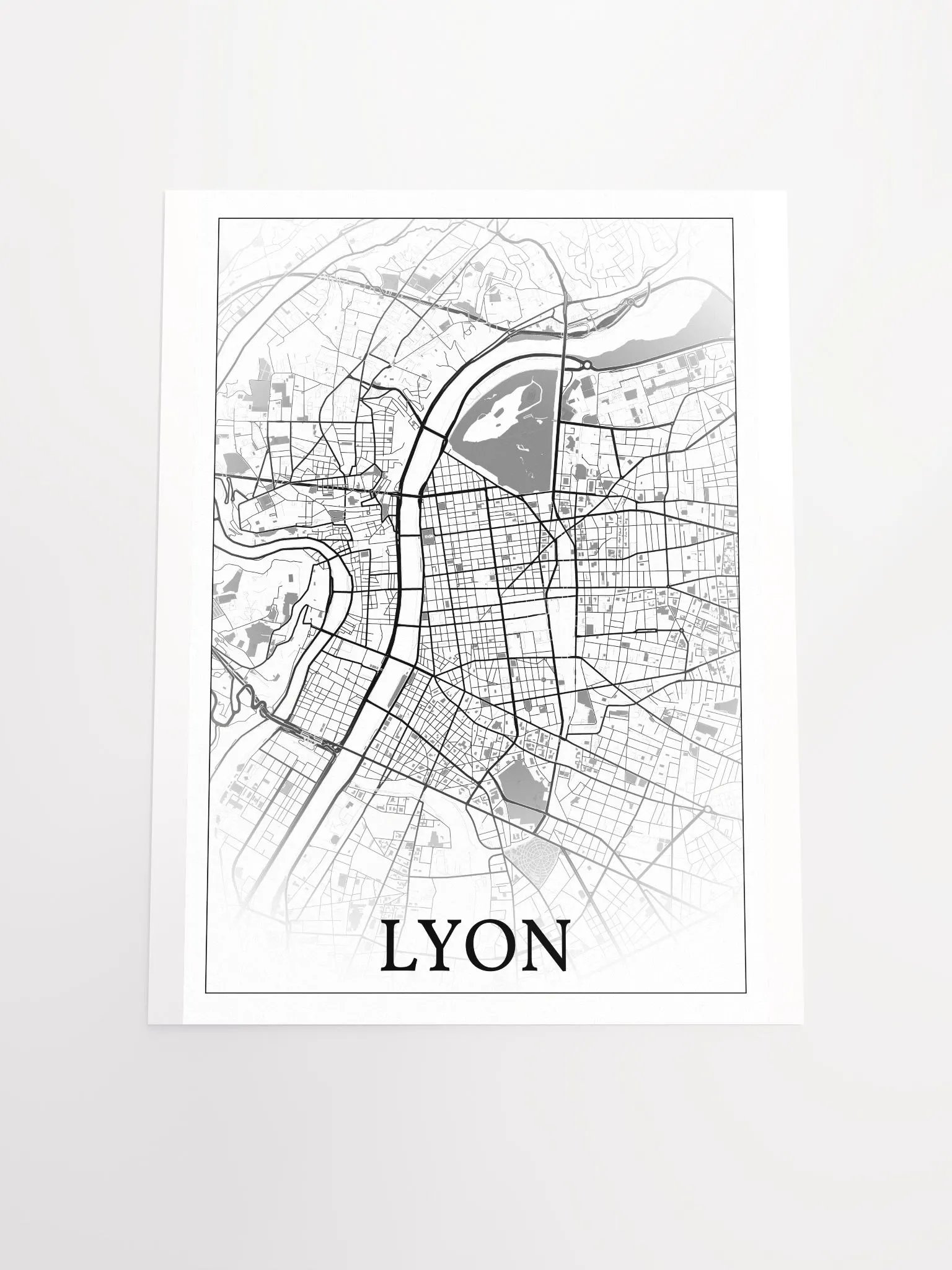 Lyon, France, city map print product image (17)
