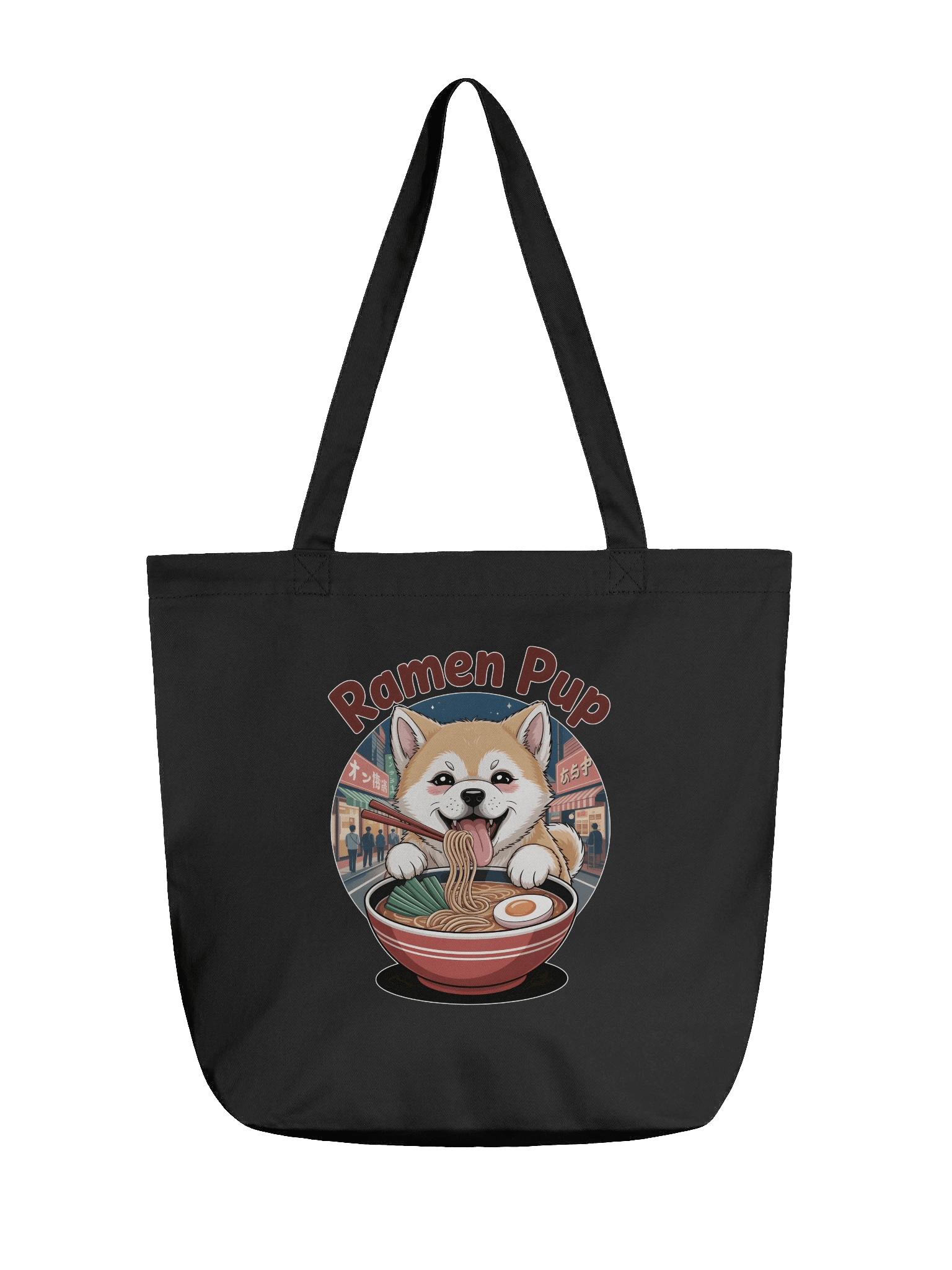 Ramen Pup Shiba Inu Tote Bag | Kawaii Japanese Foodie Market & Book Bag product image (3)