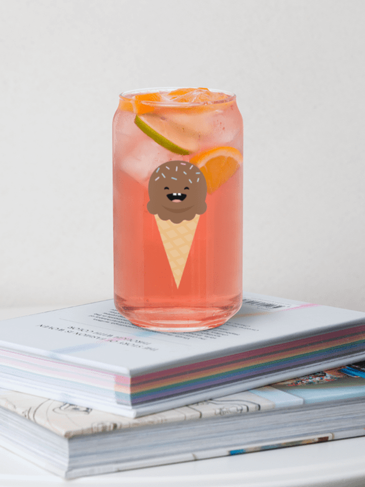 3 Ice Cream Cone Characters on Can Shaped Glass product image (2)