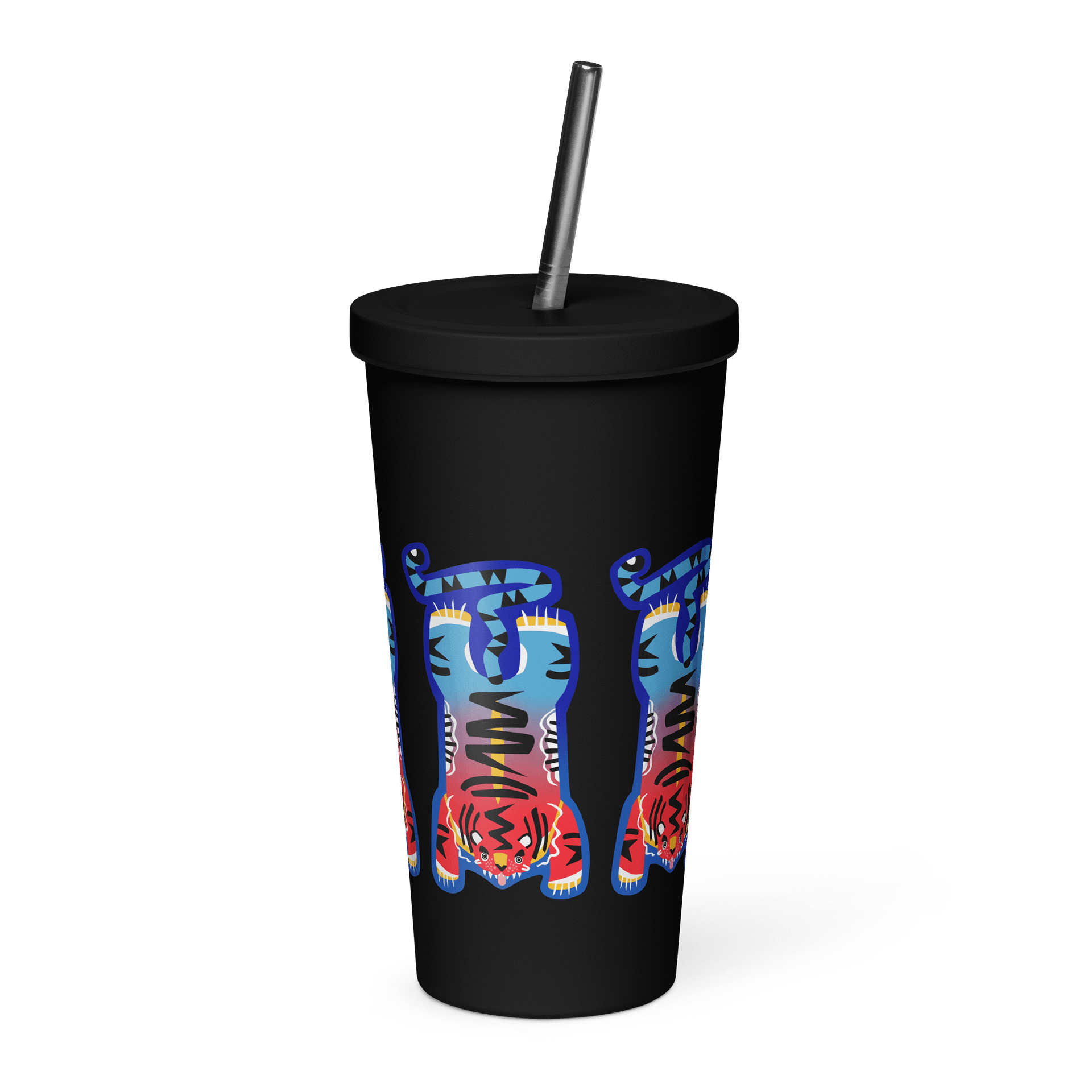 Blue and Red Tiger - Tumbler in Black product image (2)