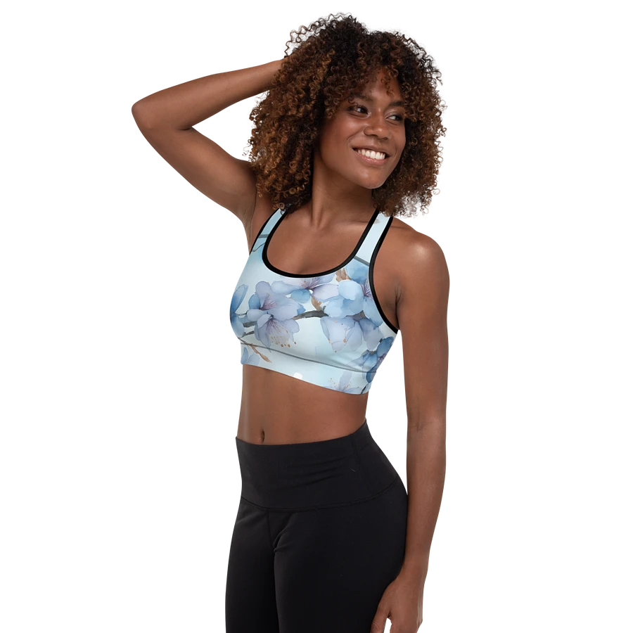 Tranquil Blue Blossoms Padded Sports Bra product image (6)