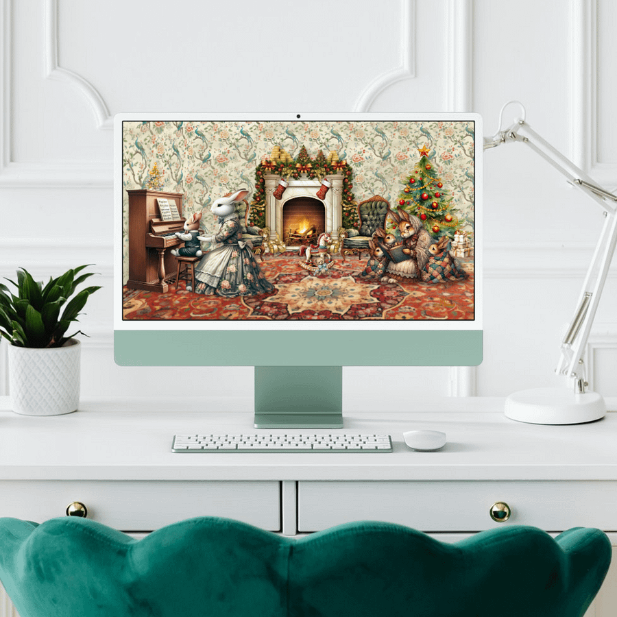A Regency Christmas Tale Digital Wallpaper – 13 Resolutions for Laptop, Desktop & Smart TV | Festive Holiday Scenes product image (1)