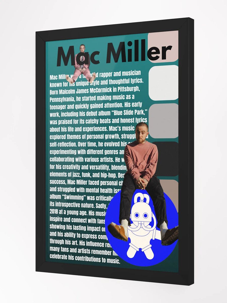 (12x18in) Mac Miller: Framed Matte Poster product image (2)