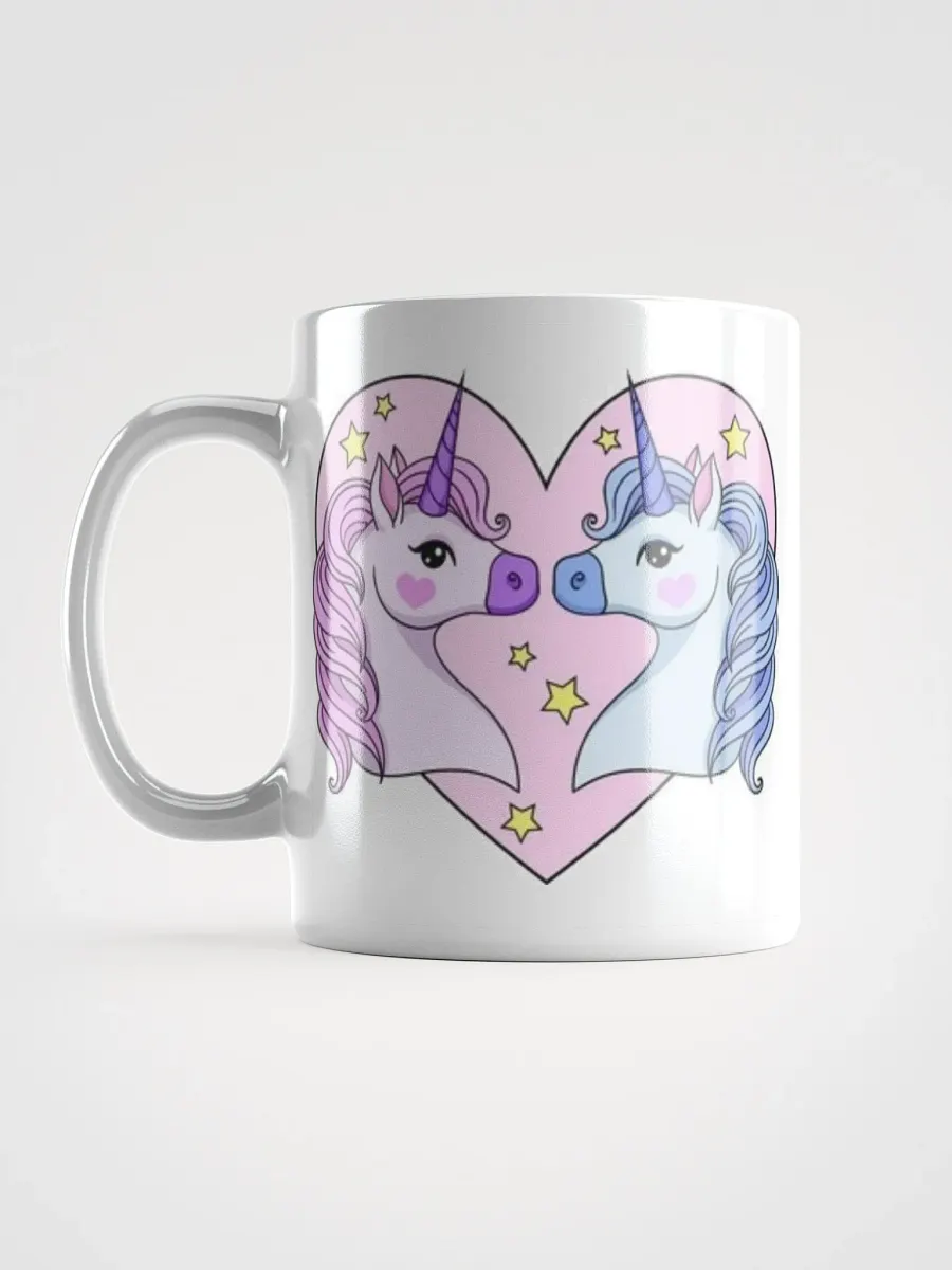 White Glossy Mug Lovely Unicorns product image (6)