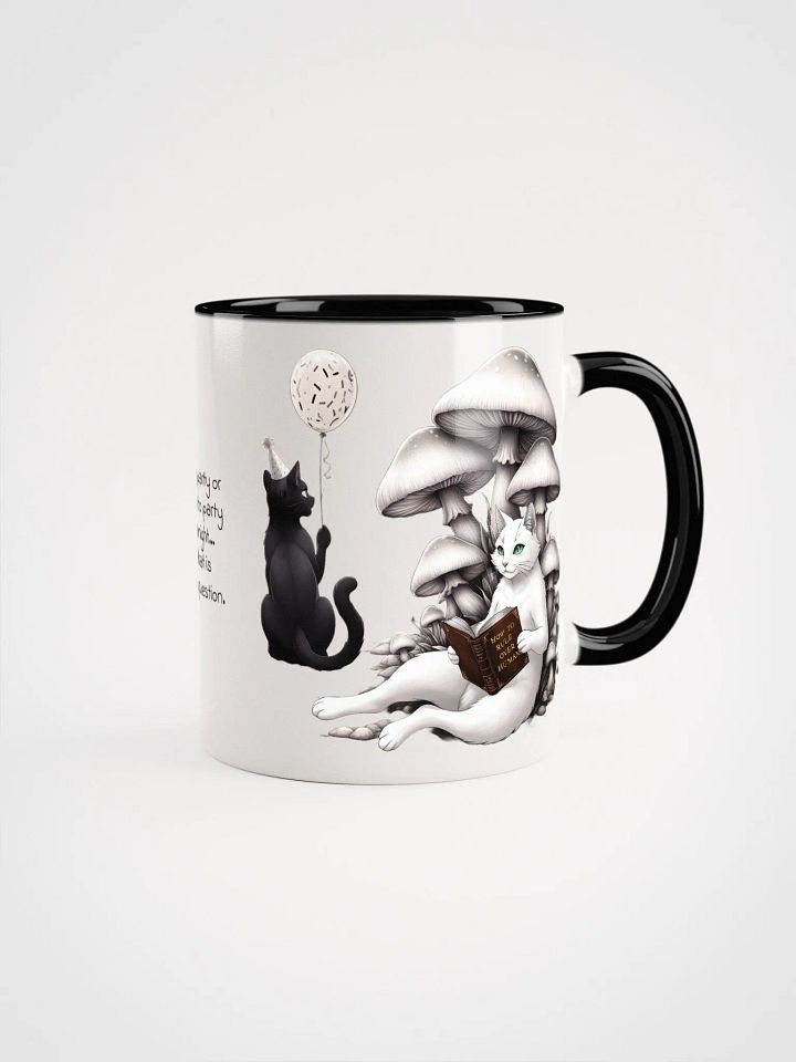 Extrovert Black Cat and Introvert White Cat Coloured Mug product image (1)