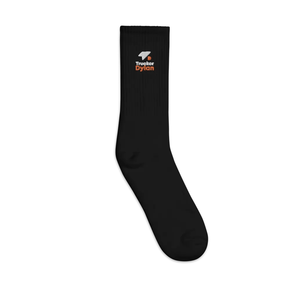 First Edition: TruckerDylan Socks with Logo in White & Orange product image (4)