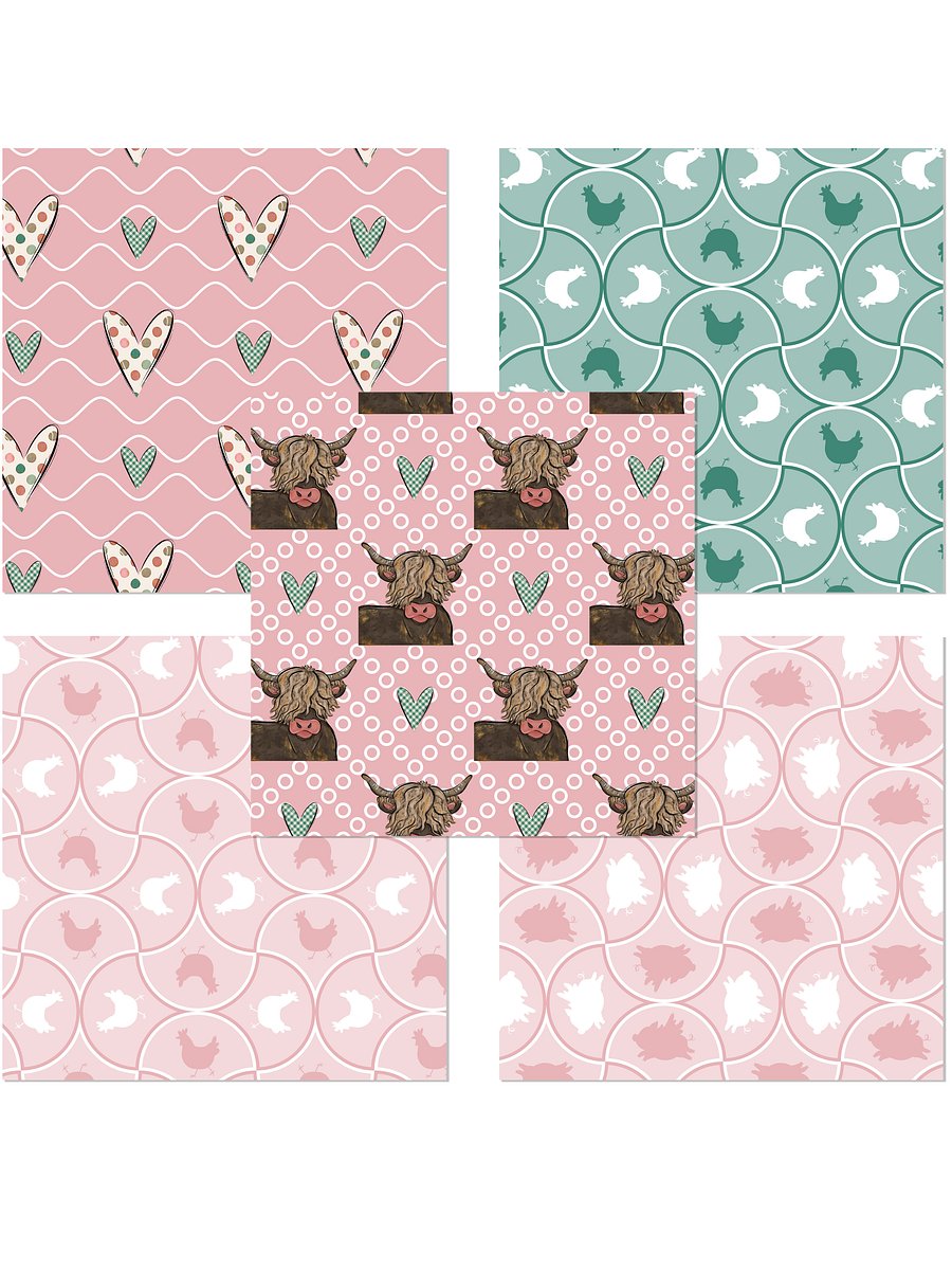 Love On The Farm Pattern Digital Paper product image (4)