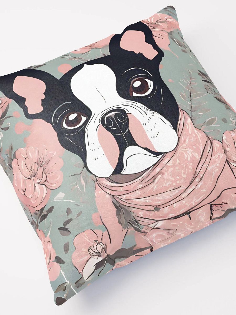 Floral Boston Terrier Pillow product image (5)