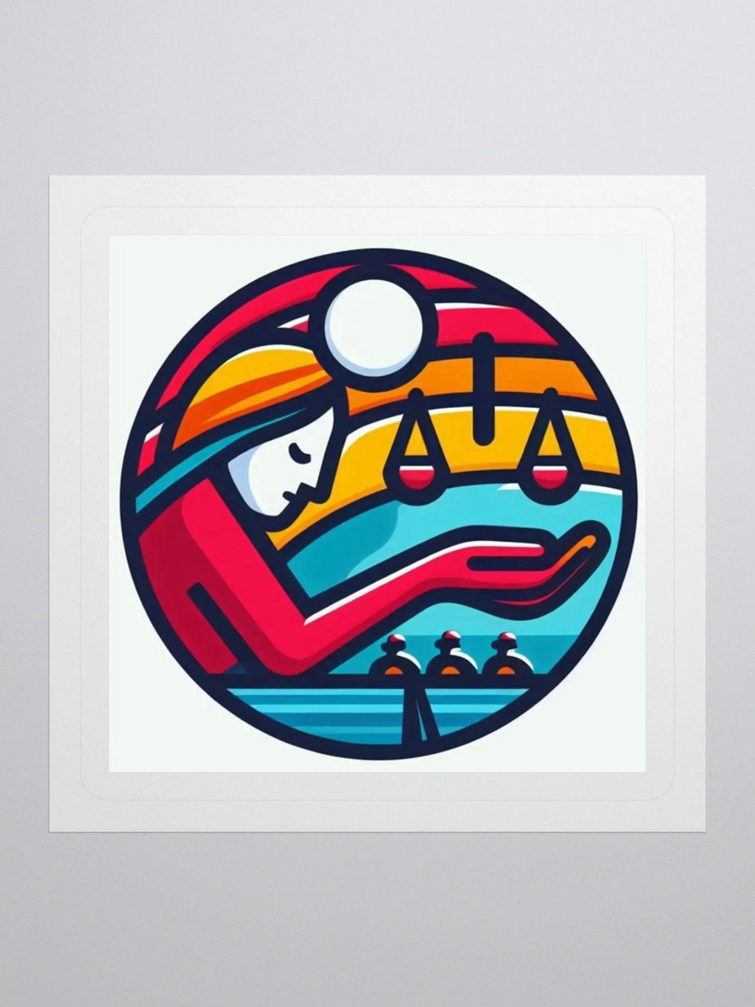 Balance Scale Sunset Kiss Cut Stickers product image (4)