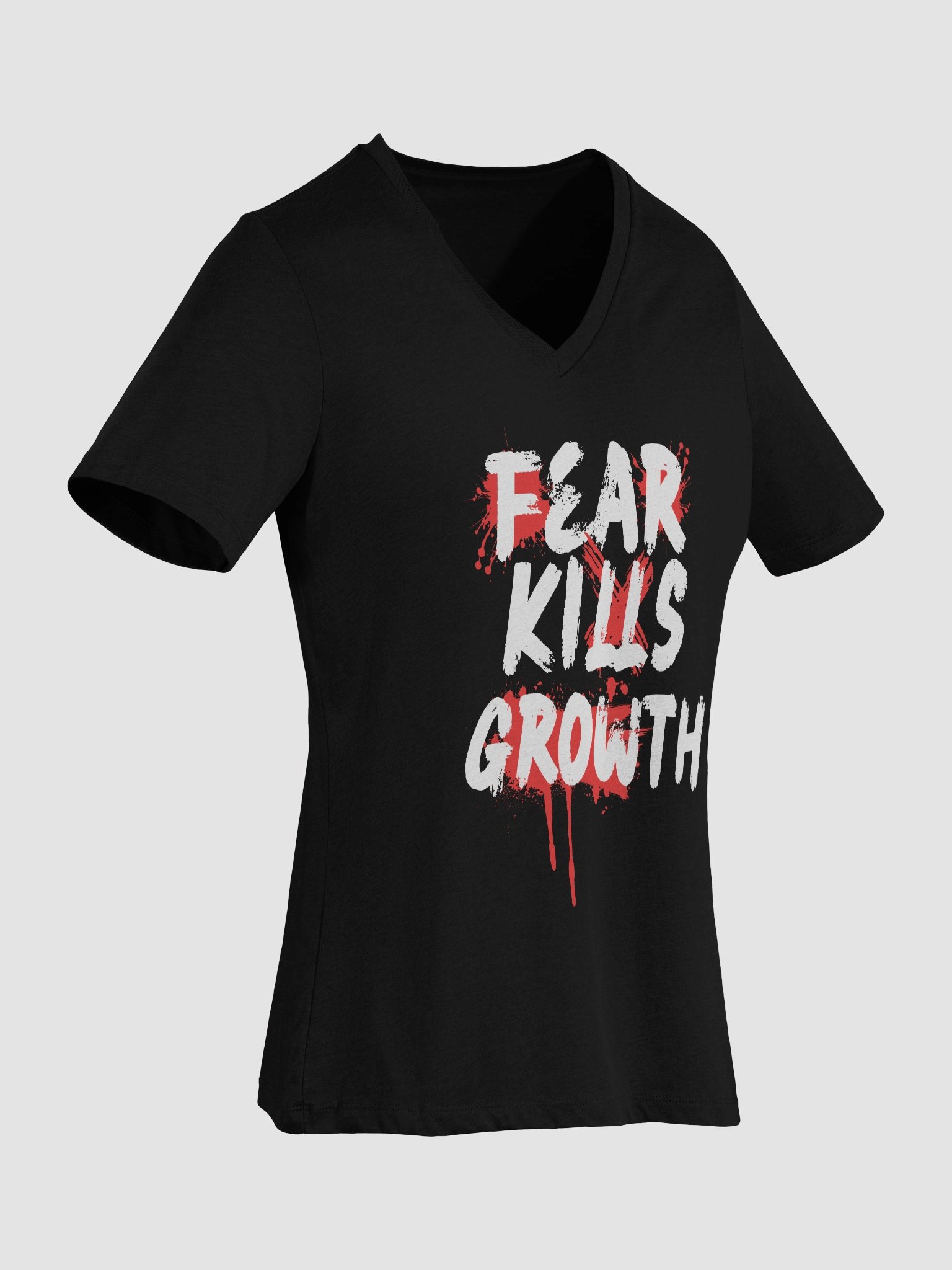 Fear Kills Growth Women's V-Neck - Relaxed Bella+Canvas fit product image (39)