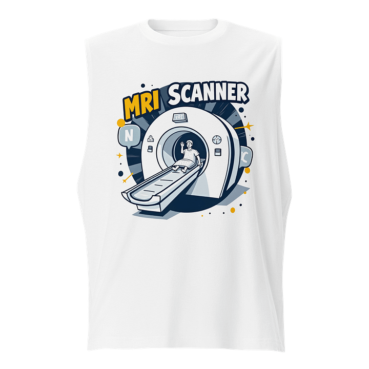 Vibrant MRI Scanner Cartoon Muscle Tank product image (1)