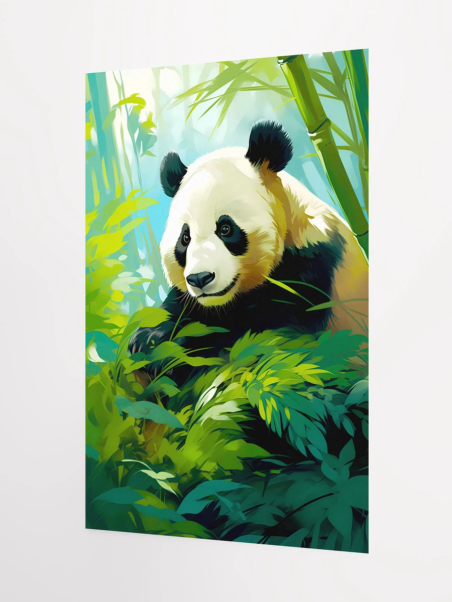 Cute Panda Bear Surrounded by Luscious Bamboo Wild Nature Matte Poster product image (5)