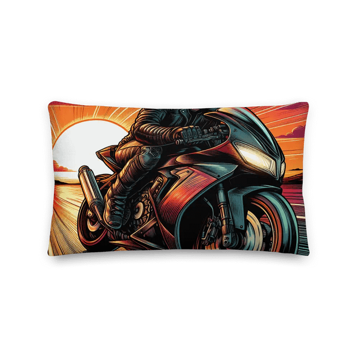 Sunset Rider Premium Pillow | | Road never end product image (2)
