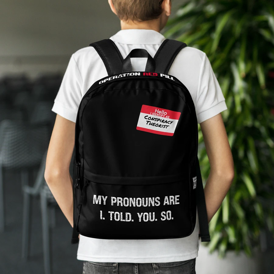 “Conspiracy Pronouns” Back Pack product image (13)