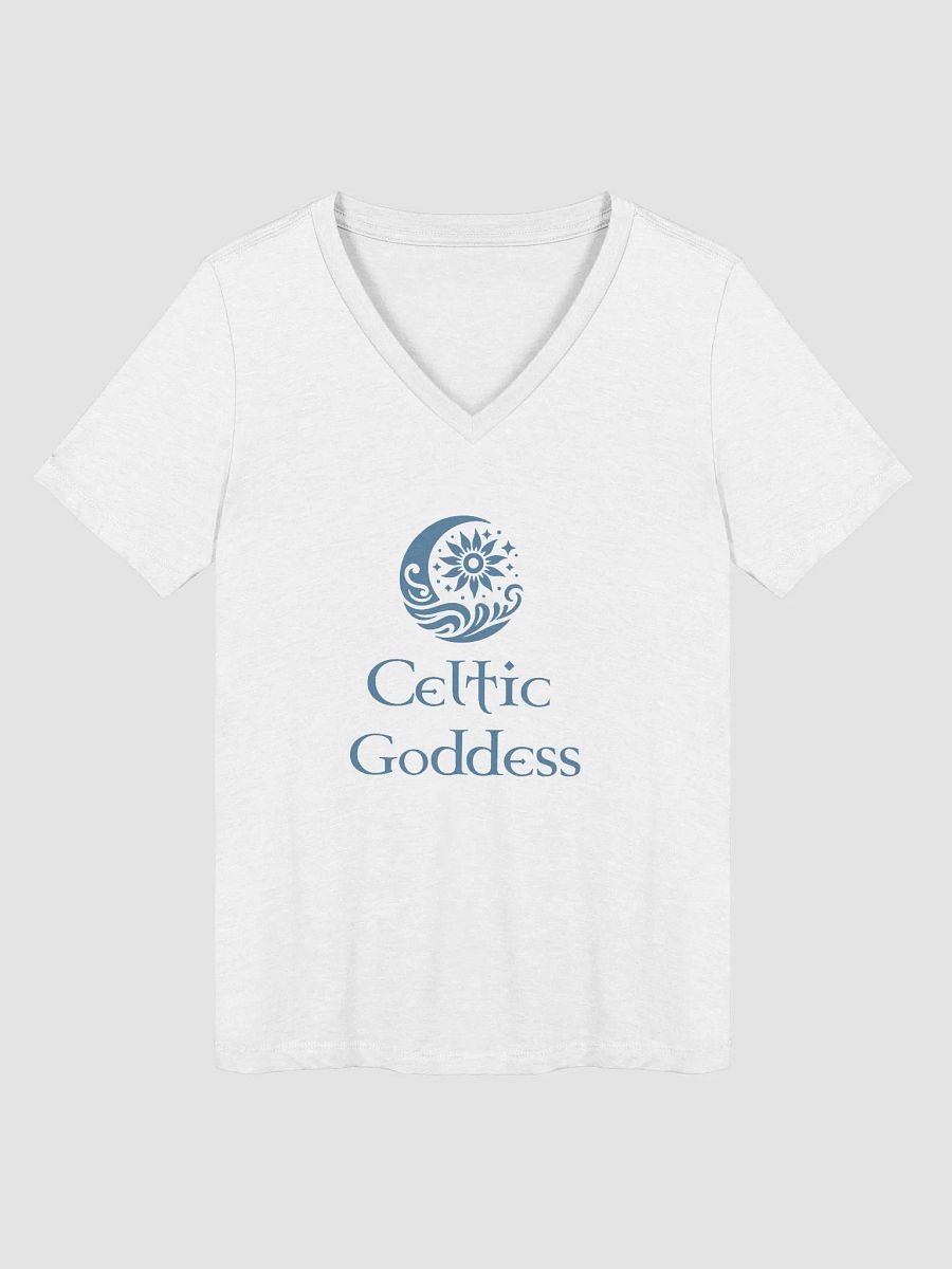 Celtic Goddess Relxed V-Neck (White/Blue) product image (3)