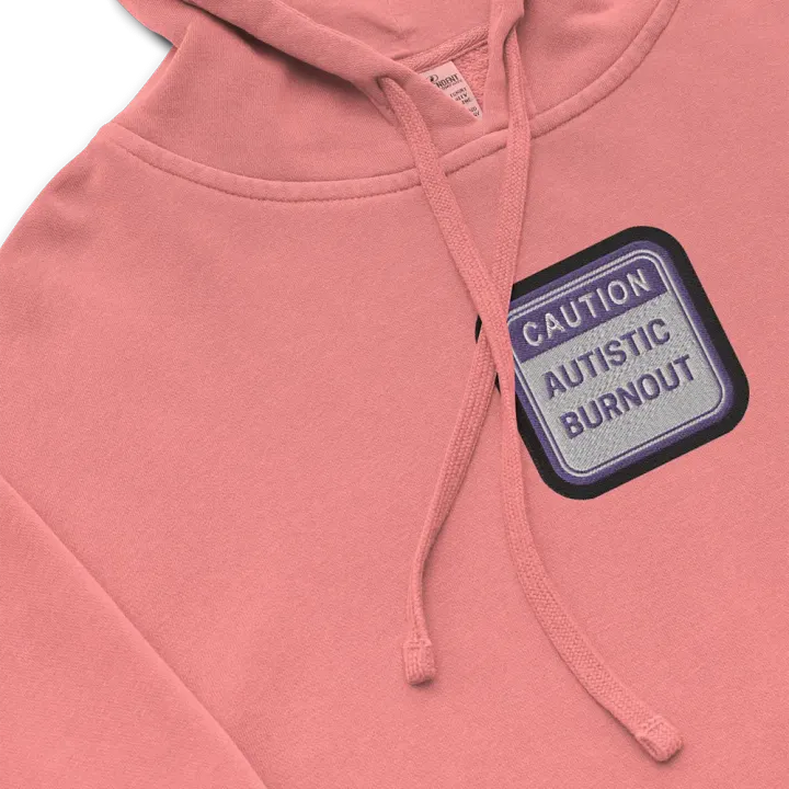 CAUTION: ASD BURNOUT embroidered pigment hoodie (purple bubble design) product image (1)