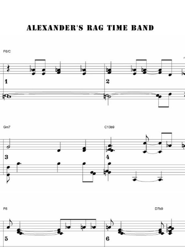 Alexander's Rag Time Band - Piano sheet music product image (1)