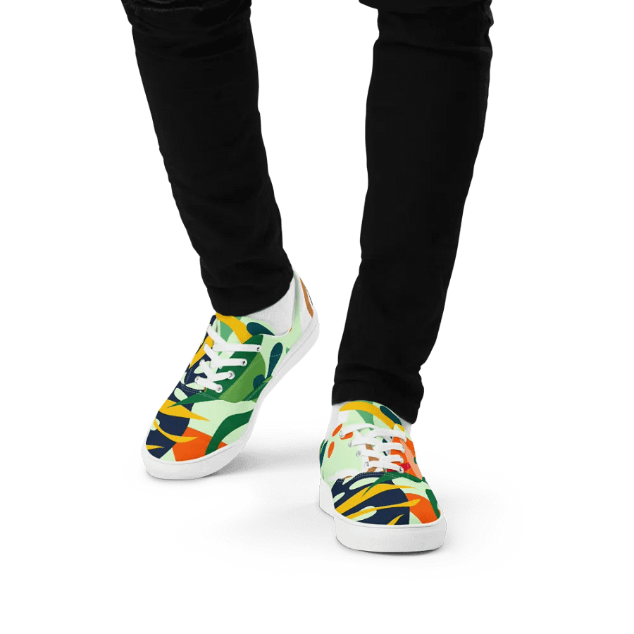 Summer Tropical Splash Men's Lace-Up Canvas Shoes product image (5)