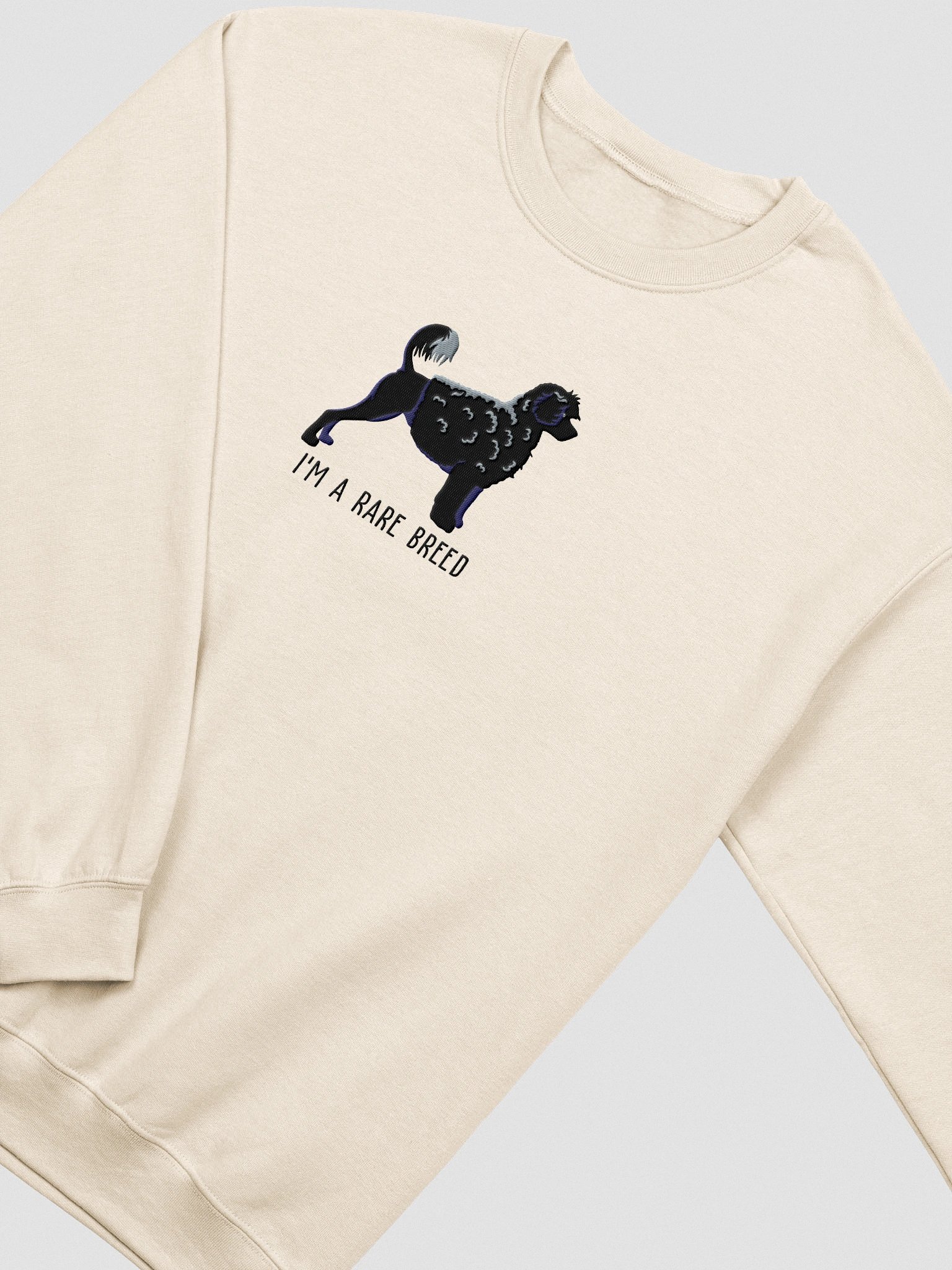 I'm a Rare Breed Sweatshirt (Embroidered) of a Portuguese Water Dog(Black) product image (6)