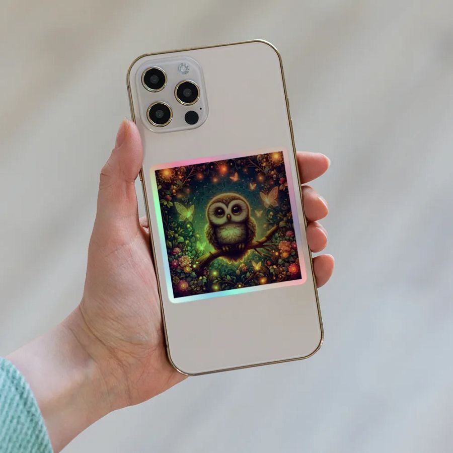 Whimsical Owl Holographic Sticker Set product image (6)