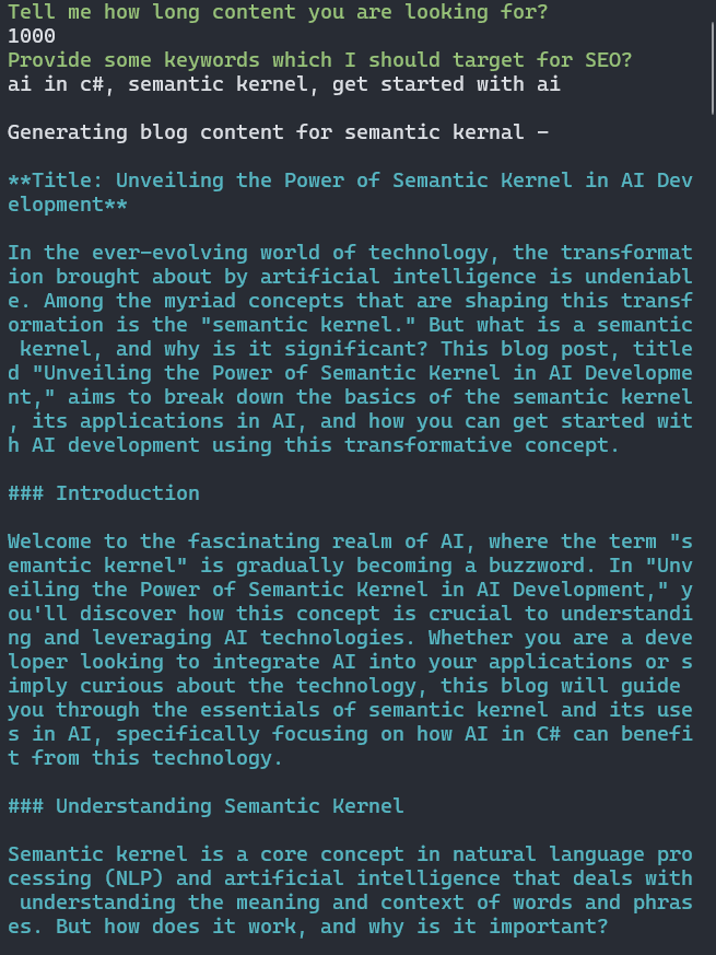Blog Generator using C# and Semantic Kernel product image (1)