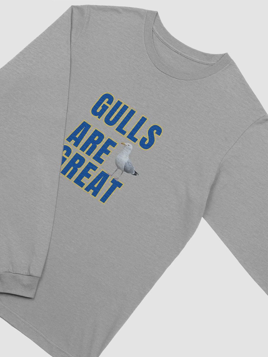 GULLS ARE GREAT Long Sleeve T-shirt with Blue Text product image (16)