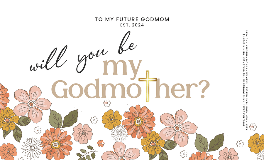 Floral godmother proposal candle product image (5)
