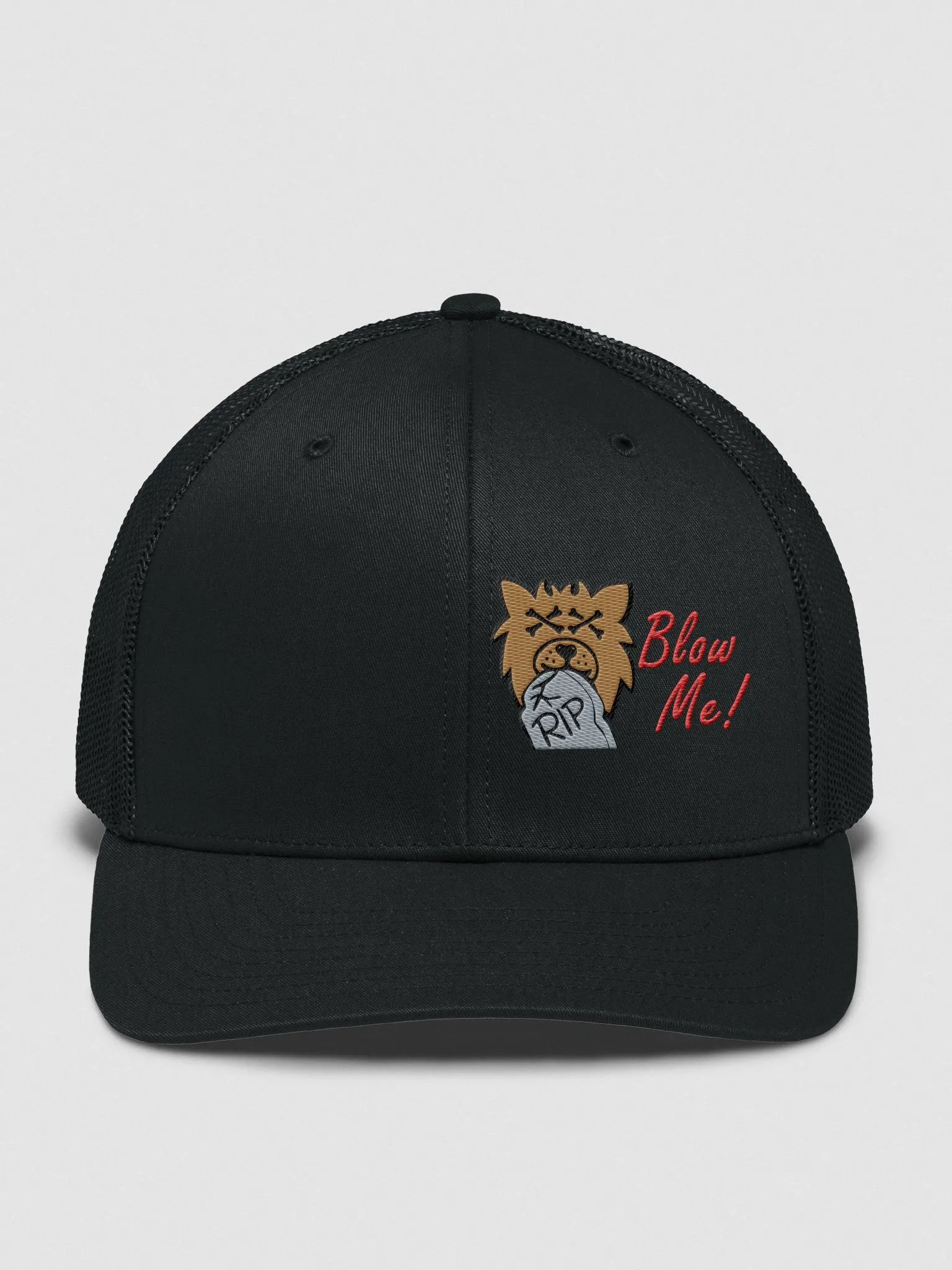 Blow Me Rip Emoji Snapback Trucker Hat product image (2)