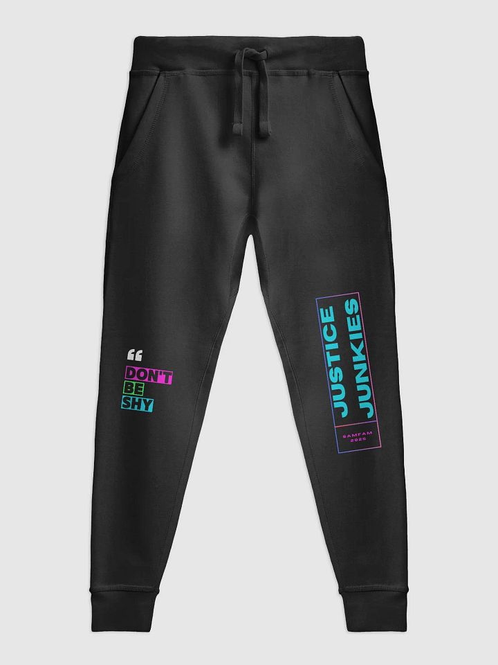 DON'T BE SHY Justice Junkies SamFam 2025 joggers product image (2)