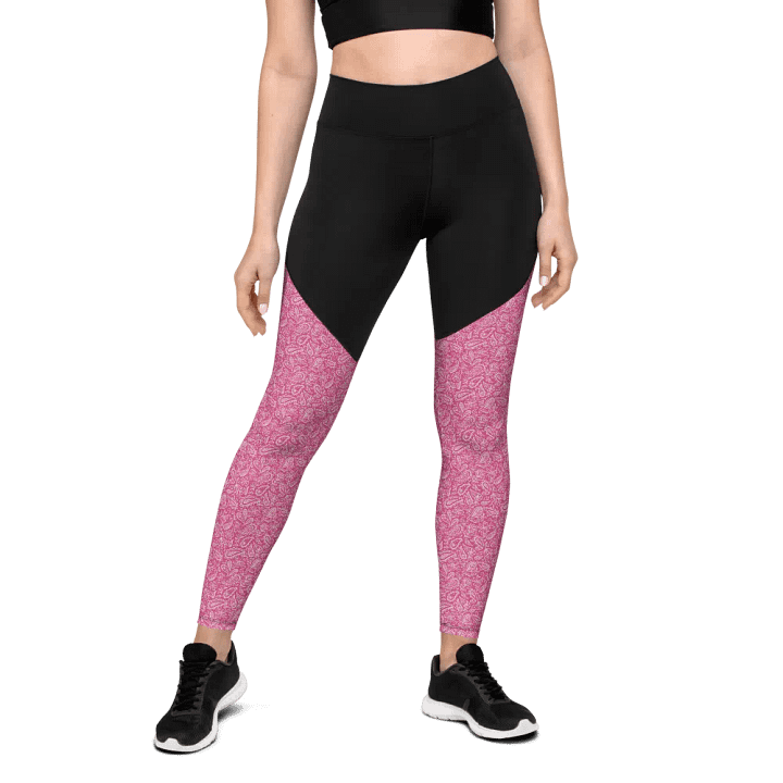 Dk Pink All-Over Print Sports Leggings product image (2)