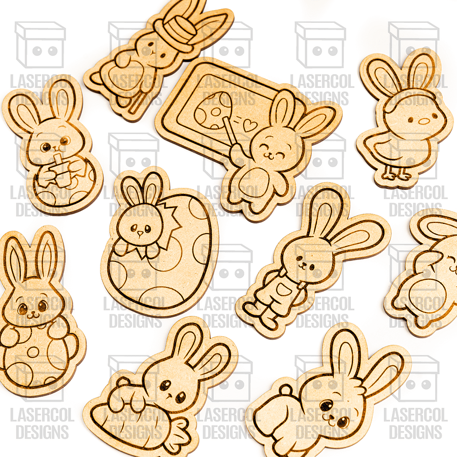 Easter Bunny Paint Kit DIY Cut Outs Set 6 - Laser Cut Files product image (10)