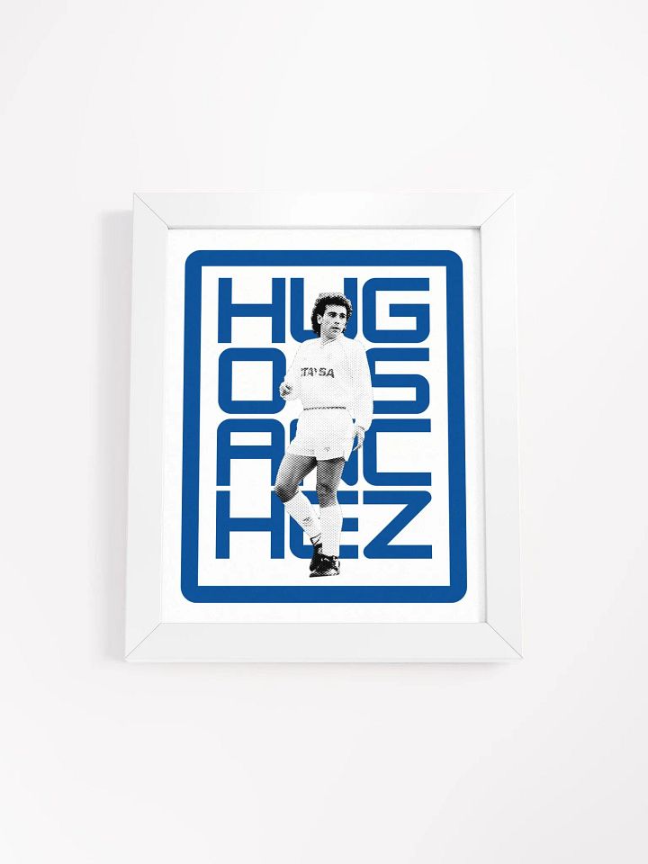 Hugo Sanchez BW Real Madrid Name Art Framed Print product image (13)
