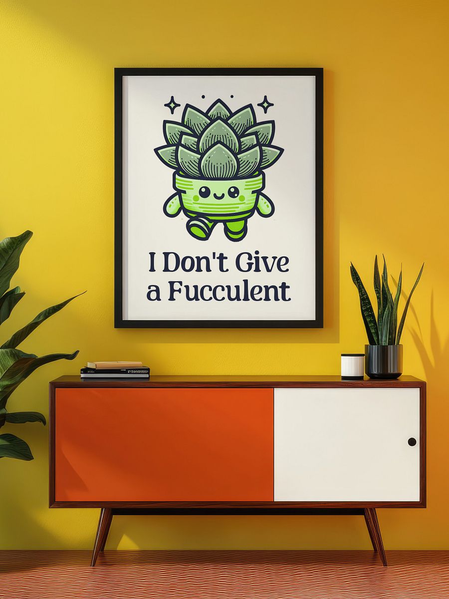 I Don't Give a Fucculent Funny Punny Retro Succulent Poster product image (11)
